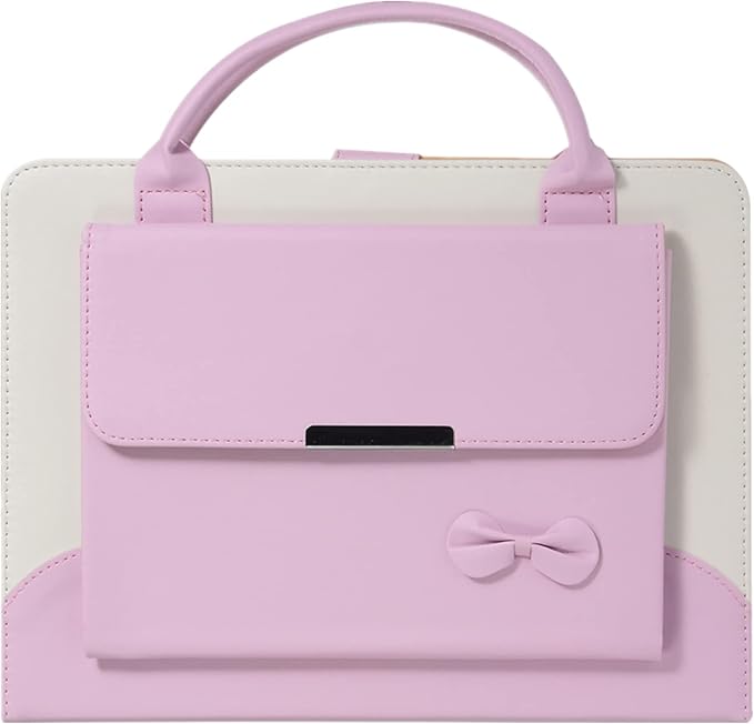 Cute Case for iPad 9th Generation 2021 / iPad 8th 7th Gen/iPad 10.2 Inch, Slim Handbag Leather Protective Cover with Stand Hand Strap Pocket for Girls Woman Kids for iPad 9 8 7,Pink