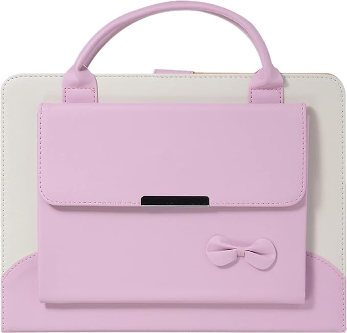 Cute Case for iPad 11 inch (A16) 2025 / 10th Generation 10.9 inch 2022, iPad 10 / 11th Gen Case, Slim Handbag Leather Protective Cover with Stand Hand Strap Pocket for Girls Woman Kids,Pink