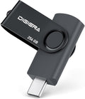 DIGIERA 256GB Flash Drive, USB 3.2 Gen 1 Type-C Thumb Drive with 140MB/s Read, 360° Swivel Design, Compact & Lightweight Memory Stick for File Transfer, Photo Backup, and Travel-Friendly Storage