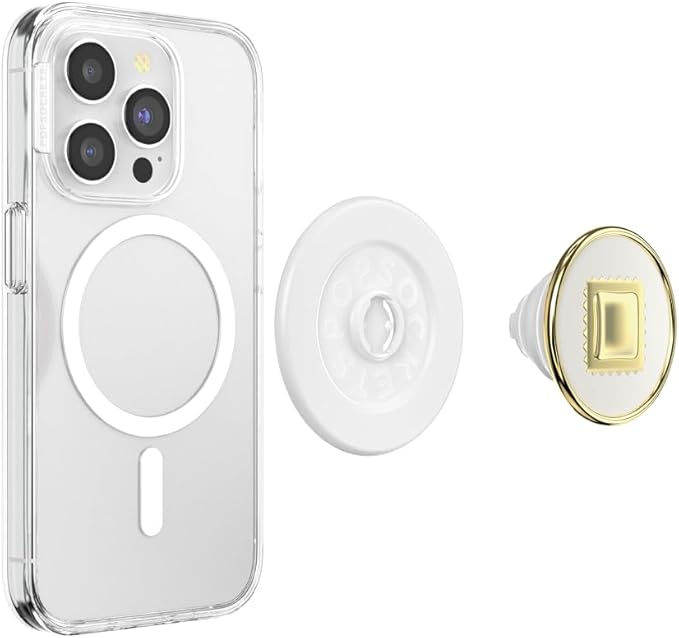 PopSockets Phone Grip for MagSafe, Magnetic Holder, Phone Stand, Gold - Raviolo