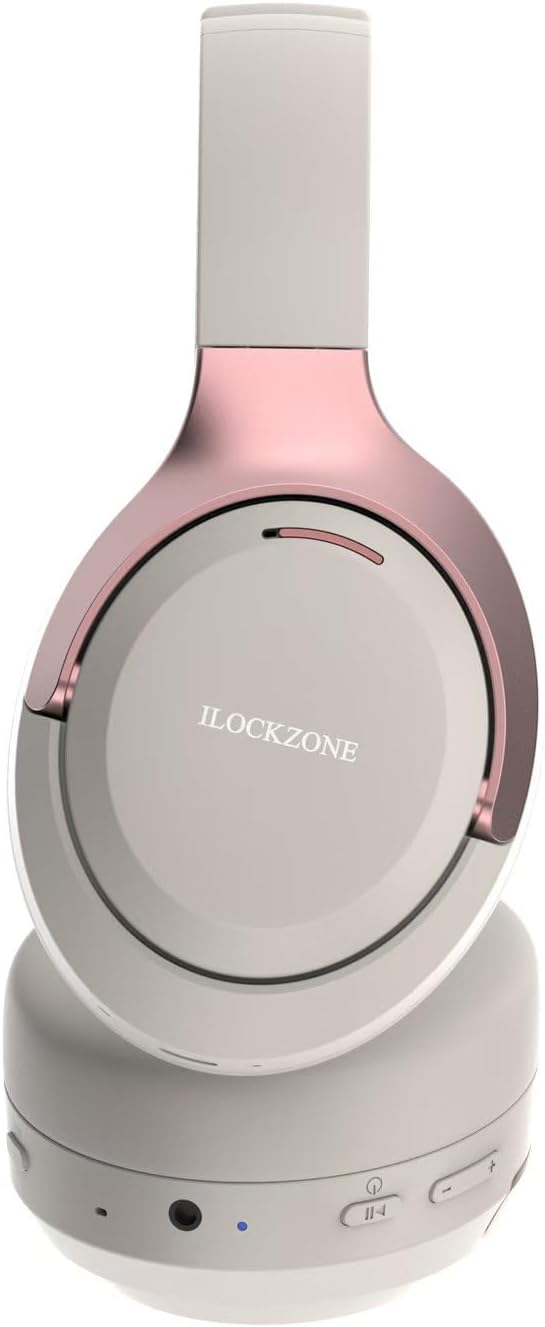 LC30Pro Hybrid Active Noise Cancelling Headphones, 100H Playtime Bluetooth Headphones, HiFi Audio Wireless Headphone with Foldable Design (Beige White), Gifts