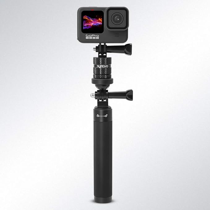 Aluminum 1/4 inch 20 Camera Tripod Adapter Mount, 360° Rotation 1/4"-20 Aluminum Tripod Adapter Mount Compatible with GoPro Hero 13/12/11/10, DJI Action 6/5 Pro/4, Xiaoyi and More Standard