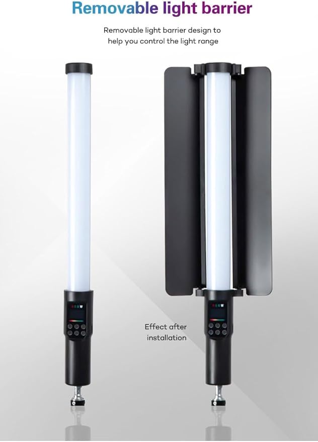 REFLEX CAMERA RGB Handheld Portable LED Light Stick - 3000K-6500K Adjustable Color Temp, Vibrant RGB Spectrum, Lightweight, Rechargeable, Ideal for Photography & Video, Easy Controls