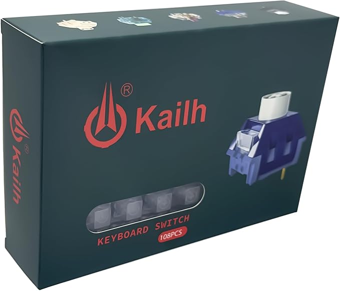 Kailh Box Dark Chocolate Pre lubed Switches for Mechanical Keyboard,5 pin Linear/55gf/Water&Dustproof/RGB/POM Material Switches(Dark Chocolate,108p)