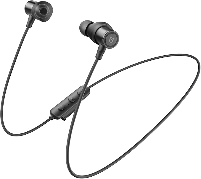 SoundPEATS Q40 HD Sports Neckband Headphones with LDAC Hi-Res Audio & Bluetooth 6.0 Stable Connection, IP67 Waterproof Wireless Earbuds, 20H Playtime for Running Gym, Fast Charge Dual Pairing,Black