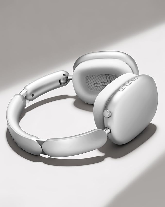 Wentronic Y02 Active Noise Cancelling Headphones, Wireless Over-Ear Bluetooth 5.4 Headphones, Multiple Modes, 60H Playtime, Hi-Res Audio, Big Bass, Foldable Lightweight for Travel Home Office, Silver