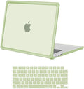 MOSISO Shock-Absorbing Hard Case Compatible with MacBook Air 15 inch M5 2026 M4 M3 M2 2025-2023 A3448 A3241 A3114 A2941,Anti-Cracking Heavy Duty Hard Shell with TPU Bumper&Keyboard Cover, Sage Green