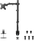 Suptek Single Monitor Arm Desk Mount Fully Adjustable Monitor Stand for 1 / One Screen up to 32 inch Extra Tall 31.5 inch Pole,Black (MD6821)