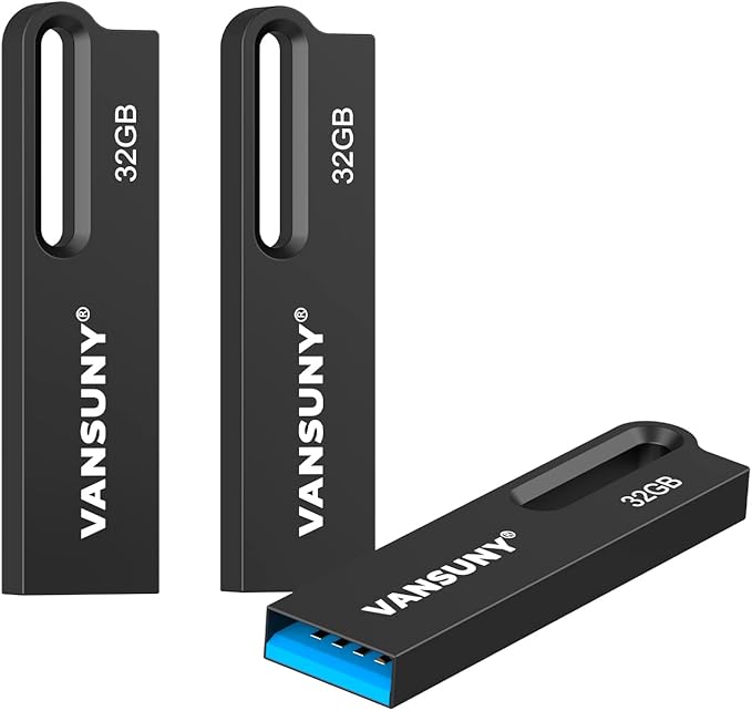 Vansuny 3 Pack 32GB USB Flash Drives USB 3.0 Metal Waterproof Flash Drive Ultra High Speed Memory Sticks, Portable Thumb Drive for PC/Tablets/Mac/Laptop