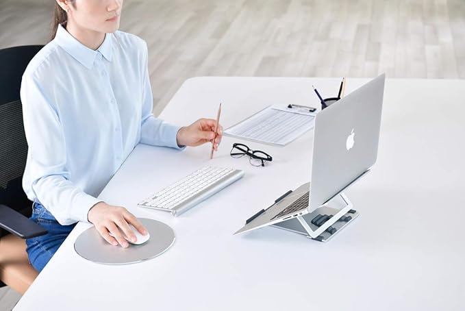 Portable Height Adjustable Folding Laptop Stand,Lightweight Anti-Slip Laptop Riser | Aluminum Notebook/Tablet Stand Compatible with MacBook Pro/Air,ipad Pro & Any Laptops