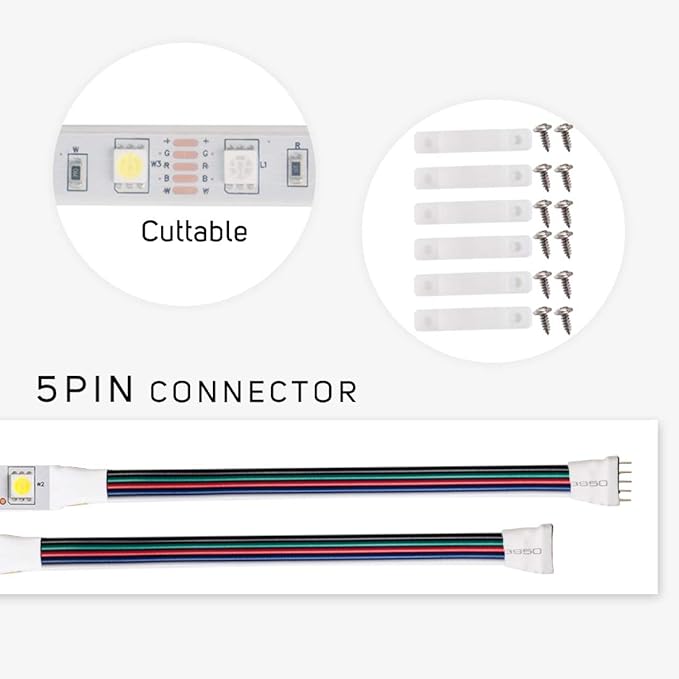 BTF-LIGHTING 5050 RGBW RGB+Cool White(6000K-7000K) 150RGB+150White LED Tape Light 5m 16.4ft 60LED/m Multi-Colored IP67 12mm Width FPCB DC12V for Bedroom Home Decoration(No Adapter or Controller)