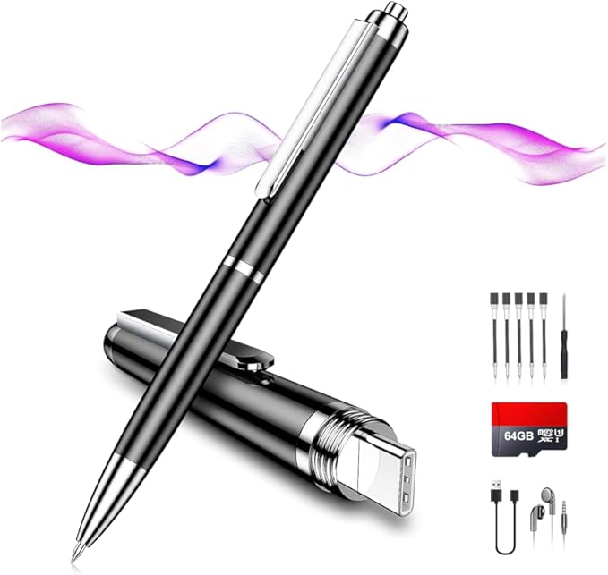 64GB Voice Activated Recorder Device - Qunifyed Digital Voice Recorder with AI Noise Reduction, Portable Recording Device for Meetings, Interviews, Lectures, Work