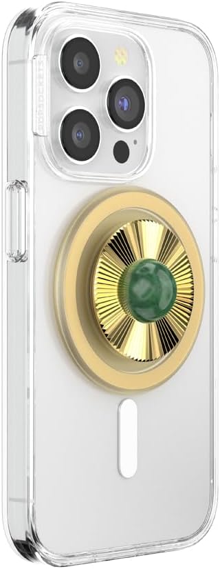 PopSockets Phone Grip for MagSafe, Magnetic Holder, Phone Stand, Enamel - Gem Brooch Jade