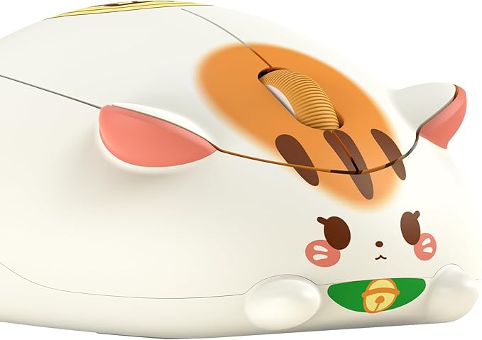 Akko Cat Theme Wireless Gaming Mouse Fortune Cat, Tri-Mode Mouse BT3.0/BT5.0/2.4G, Cute Optical Cordless Cartoon Mice for Computer/Laptop/Desktop/PC, Compatible with Mac/Win