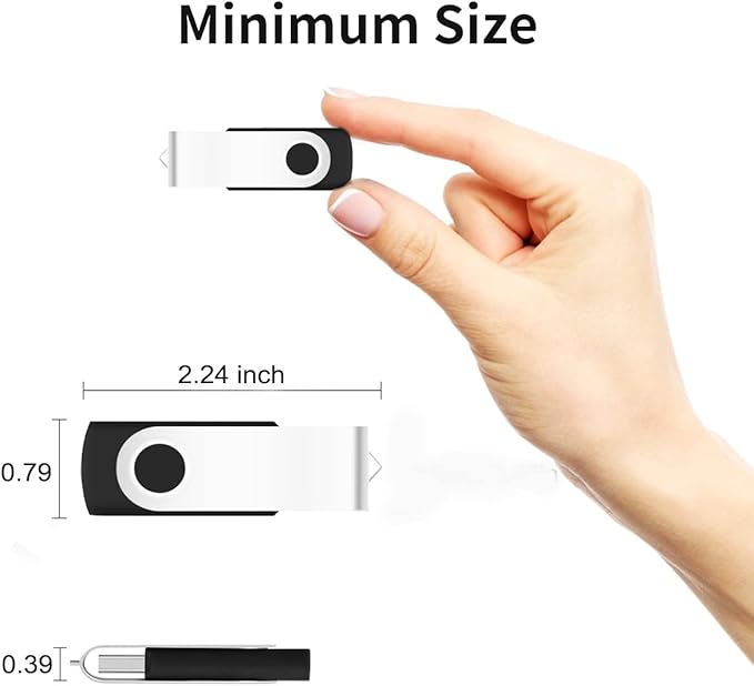 2GB USB Flash Drive 2-Pack EASTBULL USB 2.0 Drive Swivel USB Stick Memory Stick Metal Pen Drive (Black & Blue)