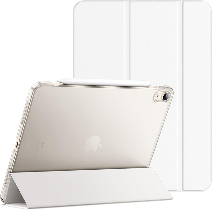 JETech Case ONLY for iPad Air 11-Inch M4/M3/M2 (2026/2025/2024), iPad Air 5/4 (2022/2020 5th/4th Generation 10.9-Inch), Slim Stand Hard Back Shell Cover with Auto Wake/Sleep (White)
