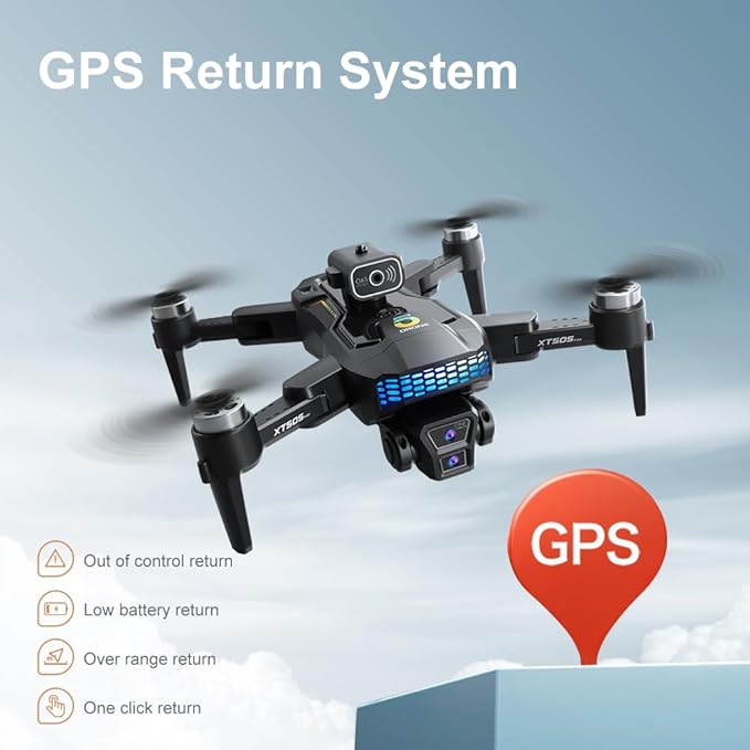 OBEST Drone with 4K Camera for Adults, Brushless Motor FPV Foldable RC Drones, 360° Flips, Headless Mode, Gesture Control, 40min Flight Time, 2 Batteries