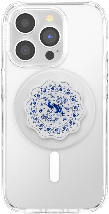 PopSockets Phone Grip for MagSafe, Magnetic Holder, Phone Stand, Cute - Peacock Saucer