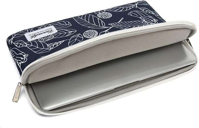 canvaslife Waterproof Pattern Laptop Sleeve 15 Inch 15 Case and 15.6 Laptop Bag(Blue Leaves)