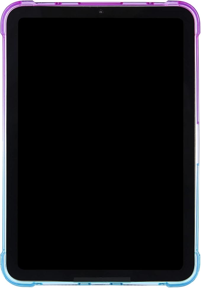 for iPad (A16) 11th Generation 11" 2025 & iPad 10th Generation Case 10.9 inch 2022, Lightweight Thin Translucent Soft TPU Back Shockproof Matte Clear Silicone Gradient Shell, Purple & Green