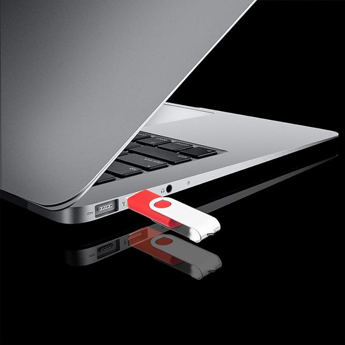 1GB USB Flash Drive 1PCS, EASTBULL USB 2.0 Thumb Drive Swivel USB Stick Memory Stick Metal Thumb Drive (Red)