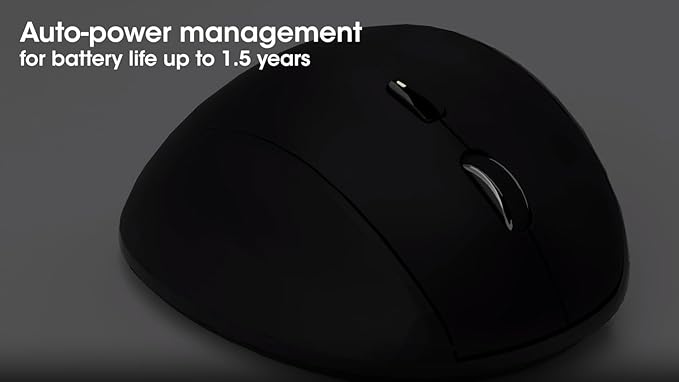 MANHATTAN Wireless Ergonomic Mouse – 2.4 GHz RF, 800/1200/1600 dpi, Six Buttons with Scroll Wheel, USB-A & USB-C 2-in-1 Receiver Dongle – for Laptop, Computer, PC - 3 Yr Mfg Warranty – 190237
