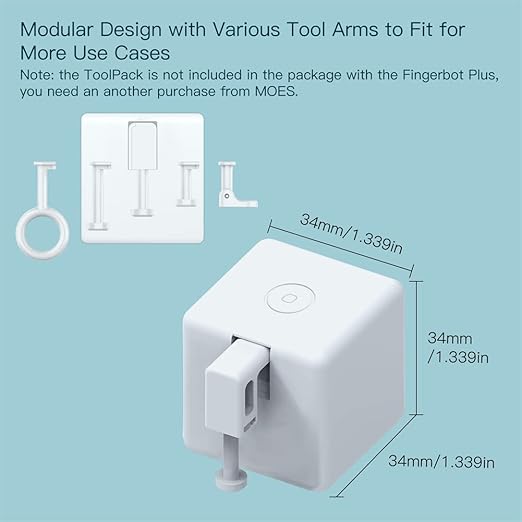 MoesGo 2nd Generation Smart Bluetooth Fingerbot Plus, Wireless Smart Light Switch Button Pusher Bot, Remote Control Smart Life Tuya App, Add Fingerbot Hub Make it Compatible Alexa and Google Home