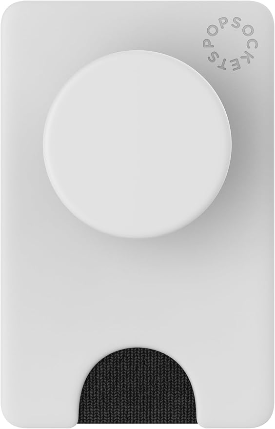 PopSockets Adhesive Phone Wallet and Card Holder with Grip, White - White Black