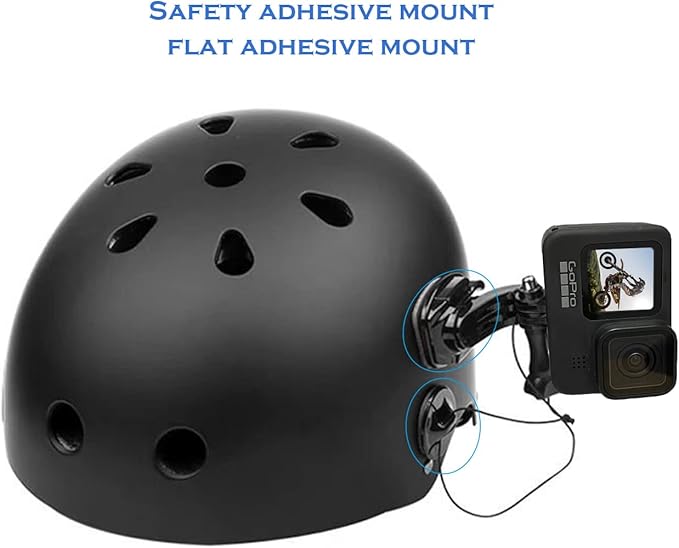 Suptig Helmet Mount Camera Helmet Mounts for Gopro Hero 13/Hero 12/11/10/9/8/7/6/5/4/3/2/ Hero Session Gopro Max, Akaso, DJI osmo More Action Cameras