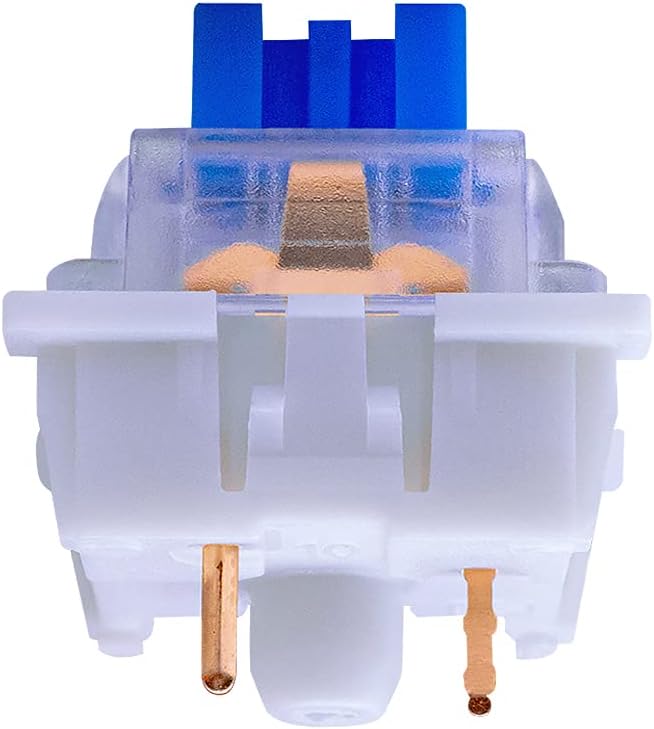 outemu Blue Switches 20 Pack, 3 Pin/Clicky Tactile 50gf/Dustproof/RGB Key Switches - Cherry MX Equivalent - DIY Replaceable for Mechanical Keyboard