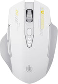 Uineer Wireless Bluetooth Mouse,[Upgraded] Rechargeable Computer Mice (BT 5.0/4.0+2.4G Hz) with Visible Battery Level, 4 Adiustable DPl, Portable PC Mouse for MacBook Chromebook