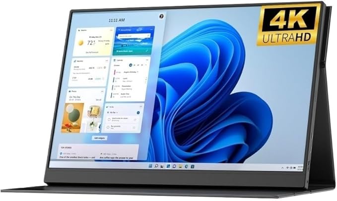 Portable Laptop Monitor 16-inch 4K HD IPS External Screen 100% SRGB 400nit Brightness Second Portable Gaming Display