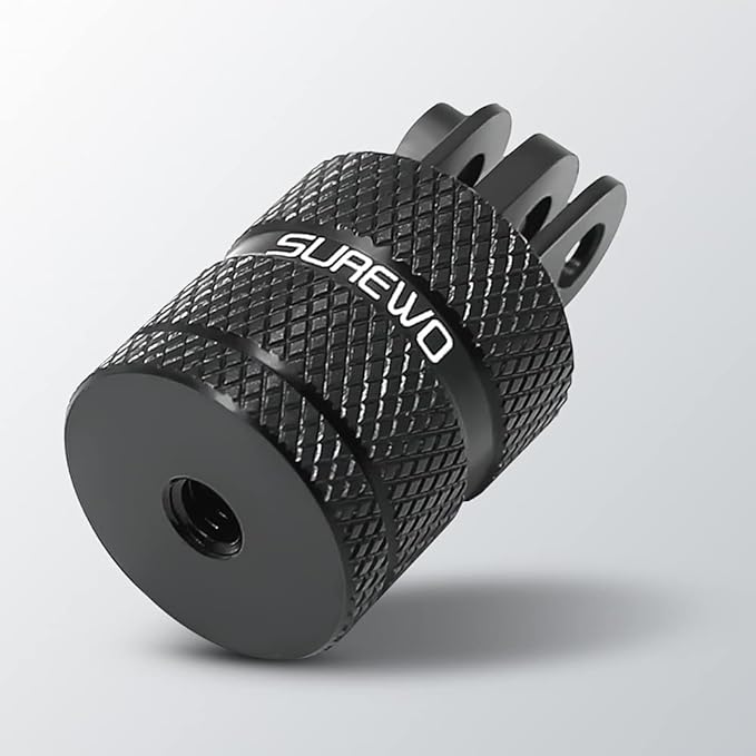 Aluminum 1/4 inch 20 Camera Tripod Adapter Mount, 360° Rotation 1/4"-20 Aluminum Tripod Adapter Mount Compatible with GoPro Hero 13/12/11/10, DJI Action 6/5 Pro/4, Xiaoyi and More Standard