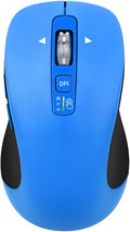 CITLLA Wireless Bluetooth Mouse (USB + BT1 + BT2), Full Size, 4-Way Scrolling, Multi-Device Silent Mouse for Computer, Laptop, iPad, MacBook (Blue)