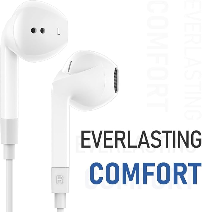 LUDOS FEROX 2 Pack Wired Earbuds in-Ear Headphones, 5 Year Warranty, Earphones with Microphone, Noise Isolation for 3.5mm Jack Ear Buds for iPhone, Samsung, Computer, Laptop, Kids, School Students