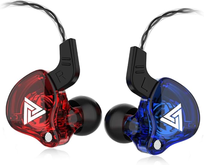 Gaming Earbuds with Mic,Universal 3.5mm HiFi Sport Headphones in Ear Earphone for Running with Microphone Headset Music Earbuds (withmic, Red and Blue)