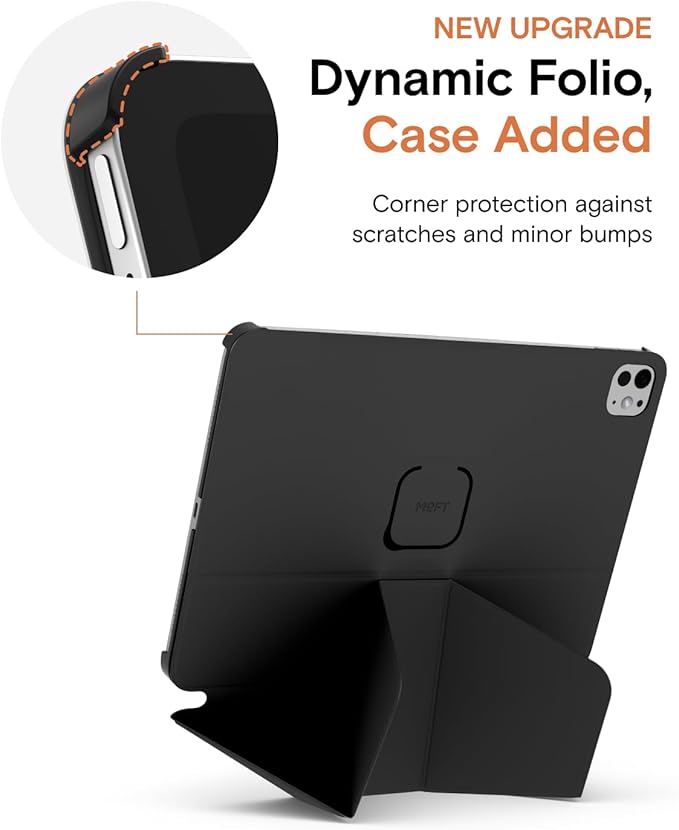 MOFT Dynamic Folio Case for iPad Air 13"(M4 2026/M3 2025/M2 2024)-[Reinforced Corner Protection] Stable Slim Magnetic Stand with 20+ Viewing Angles, Premium MOVAS Leather,Jet Black