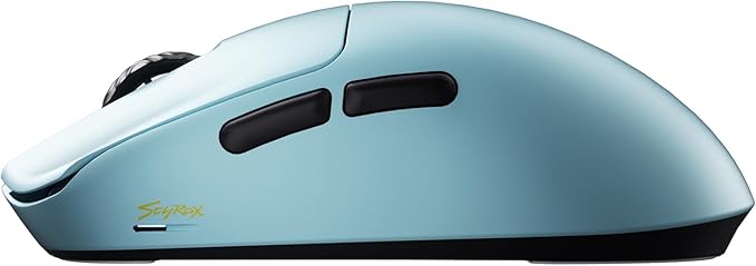 V6 Gaming Mouse, Ultra-Lightweight 40g, No Hole, Symmetrical Shape, Pixart 3950, Web Based Driver, for Claw and Fingertip Gamers, 8K Dongle Included (Blue)