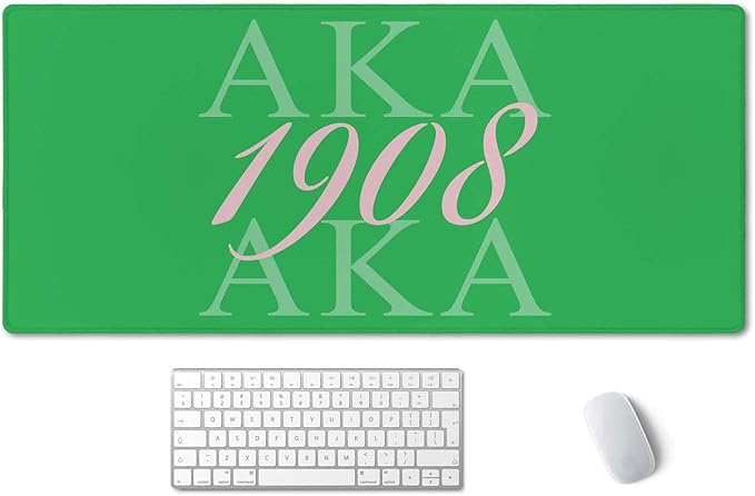 SSOIU Extended Gaming Mouse Pad (35.5x15.7 in), Large Stable Rubber Base Mousepad with Stitched Edges, Keyboard Mouse Mat Desk Pad for Work, Game, Office, Home - AkA 1908 Cool Design Green Color
