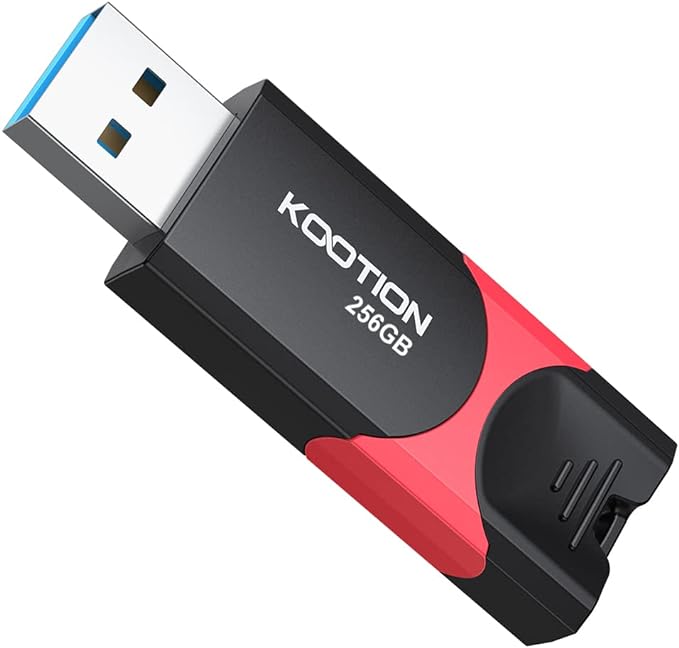 256 GB USB 3.0 Flash Drive KOOTION Flash Drive 3.0 Thumb Drive Retractable 256G Memory Stick USB Drive Jump Drive Rugged with LED Indicator for Data Storage and Transfer