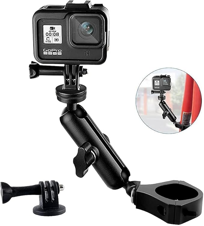 UTV ATV Camera Mount Holder 360°GoPro Roll Bar Mount Accessories Action Cameras Accessory for 1.75"-2" Roll Bar and tube