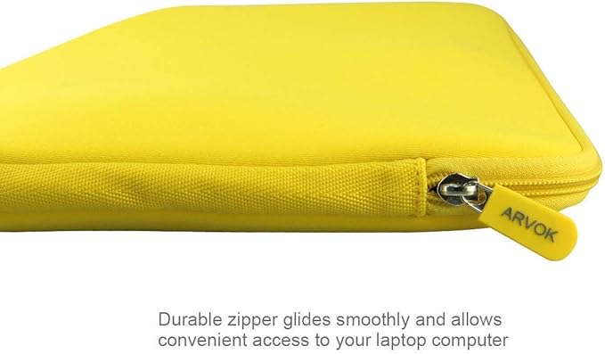 Arvok 13 13.3 14 Inch Laptop Sleeve Case for MacBook Pro 14 2021/Water-Resistant Notebook Chromebook Computer Pocket Briefcase Carrying Bag Pouch Skin Cover for HP/Dell/Lenovo/Asus/Acer, Yellow