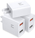 Double USB Wall Charger, Costyle 3 Pack 30W Dual Ports USB Fast Charger Block Quick Fast Charge 3.0 Power Adapter & 5V 2.4A Wall Plug for iPhone 12 11 XR X SE, Samsung S9 S10 S20, Tablet(White)