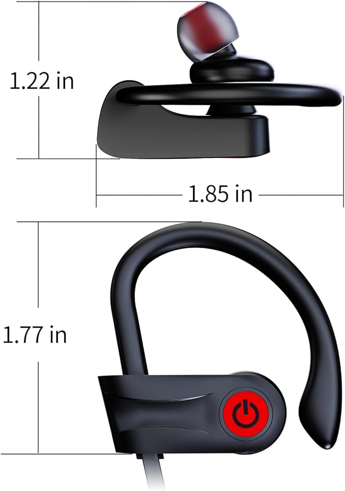 Boean Bluetooth Headphones, Wireless Headphones with 16 Hours Playtime Bluetooth 5.3 Wireless Earbuds HD Stereo Sound IPX7 Waterproof Earphones AI Music Generation Workout Headset for Running Sports