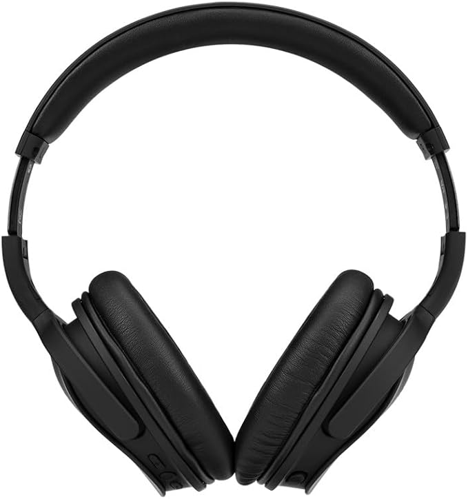 Monoprice Wireless Over Ear Headphones - Active Noise Cancelling (ANC) Bluetooth 5.0, Extended Playtime, Qualcomm aptX Audio, 40mm Drivers, Black