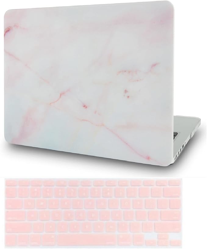 KECC Compatible with MacBook Pro 13 inch Case 2020-2025, 2016-2019 Release M2 M1 A2338 A2289 A2251 A2159 A1989 A1706 A1708 Plastic Hard Shell + Keyboard Cover, Pink Marble
