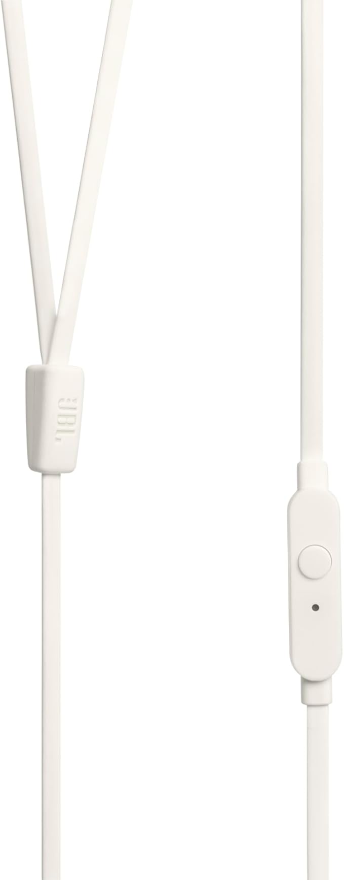 JBL Tune 110 - Wired in-Ear Headphones with JBL Pure Bass Sound, 1-Button Remote, Microphone and Tangle-Free Flat Cable (White)
