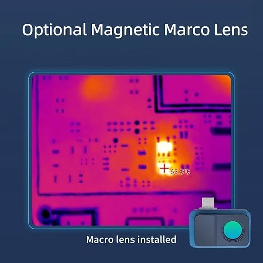 TOOLTOP T7 - Thermal Imaging Camera for Android Smartphones USB-C Portable Mini Thermal Imaging Camera 256 * 192 25Hz Type-C Thermal Imager Used with Mobile APP (T7 - with Micro Lens)