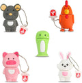 5 x 8GB Cute Animals USB Flash Drive, Cartoon Pig Shape Thumb Drive Rabbit Flash Drive Rat Memory Stick Chicken Jump Drive Snake Pendrive Gift for Kids, Teacher, Friends