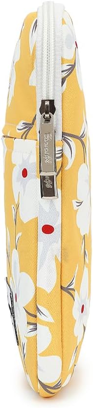 Canvaslife Pattern 13 inch Canvas Laptop Sleeve with Pocket 13 inch 13.3 inch Laptop 13 case13 Sleeve (Yellow Flower)